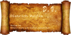 Dietrich Vulfia névjegykártya